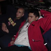 Will & Simon relax at the egg 2000