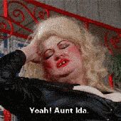 Edith Massey (1918 - 1984) in one of her greatest roles -- the vicious Aunt Ida in the 1974 John Waters classick Female Trouble