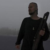 Andreas Axelsson with his Norse tagelharpa, also known as bowed harp.