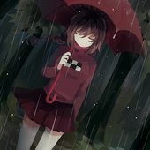 Madotsuki in the Dense Woods B ("The Road" path) with the Umbrella effect equipped