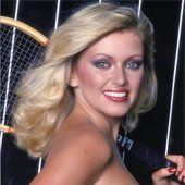Lorna with Tennis racket