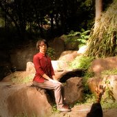 Hidekazu Wakabayashi sitting