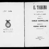 Libretto of Cappellini's Il Tribuno
