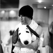 Richey holding a big ass Snoopy plush, 1994