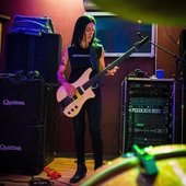 Monique Ortiz and her fretless bass