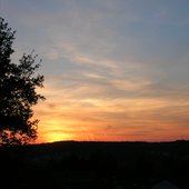 Sun setting in front of studio (Germany)