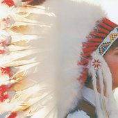 Mireille Wearing a War Bonnet