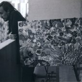 Egor Letov during making Pryg-Skok's cover art, 1990