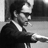 Jean-Luc Godard on the set of \"Sympathy for the Devil\" (1968)
