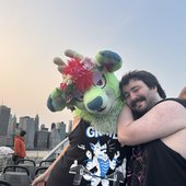 russelbuck with a fan