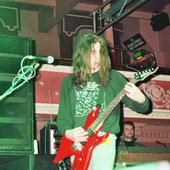 Barry Thomson on the Grindcrusher tour, 1989