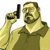 Cartoon of John Goodman in 'The Big Lebowski'