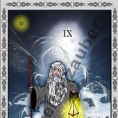 Der Eremit - The Hermit, One card of the Tarot-Deck. made by Weltenzauber.