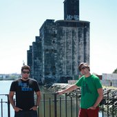 with an abandoned building