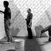 installing Logically Impossible Space / Venice Biennale, 1990 / photo by Wolfgang Träger