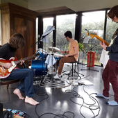 Hummingbirds from Saturdays jamming in their home studio