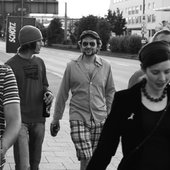 On the way to the studio