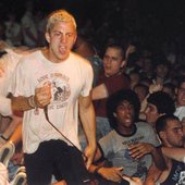 RAY CAPPO WITH YOUTH OF TODAY AT C.B.G.B.’S, NYC, 4/5/1987 | PHOTO: BRAIN J. QUINN