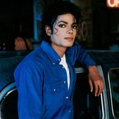 Michael Jackson on the set of "The Way You Make Me Feel" music video.
