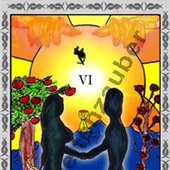 Die Liebenden - The Lovers,  One card of the Tarot-Deck. made by Weltenzauber.