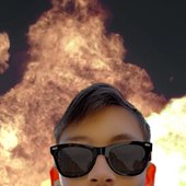 Pole Joe really cool with explosiona nd glasses and all