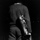 Hank Mobley with his tenor sax at the recording session A Caddy For Daddy at Rudy Van Gelder’s studio in Englewood Cliffs, in 1965. Photo by Francis Wolff.  