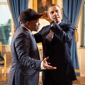 Sway Calloway and President Barack Obama