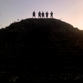 Tormentor at Sunrise on the top of Yaxunah pyramid