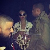 Beyoncé, Jay Z and DJ Khaled at Kanye West Listening Party