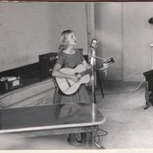 Joan O'Bryant recording during the 1958 Arkansas Folklore Conference during a performance in Prairie Grove, Arkansas.-14229971034
