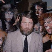 Brian Wilson with the cast of Cats