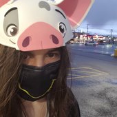 Joe in a Pig Hat Outside of 7 Eleven
