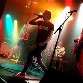 on stage