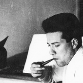 Arsène Souffriau dans son bureau en 1955