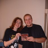 Damian and Sam - at the hotel before the first gig in Tallington 2004