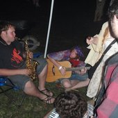 Jamming in Lumberjaxxx camp at Philly Folk Fest.