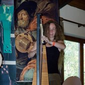 Merit Zloch auf dem Lißberger Dudelsack- und Drehleier Festival