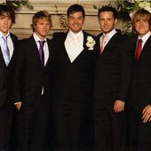 Matt with the lads from McFly on his weddingday!