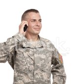 Soldier with a cellphone