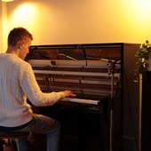 Piano recording in his studio