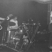 The duo line up (with extra drummer) in Motherwell