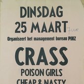 Crass, Poison Girls, Cheap'n'Nasty concert, 25 March 1980