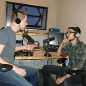 John & Wai recording an episode.