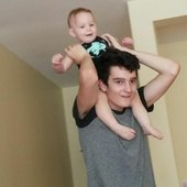 Max in 2016 with his sister