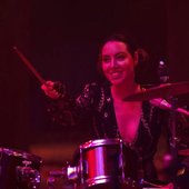 Aubrey on the drums