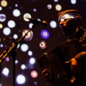 Ossian Brown of Cyclobe during their concert at the CTM Berlin - Festival for Adventurous Music and Art (30.01.2014), photograph taken by Karsten Wolniak