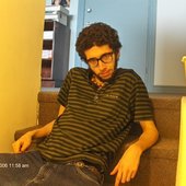 Sitting on stairs
