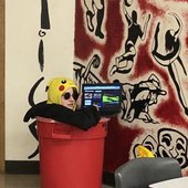 zeppeled in a trash can