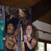 Merit Zloch auf dem Lißberger Dudelsack- und Drehleier Festival