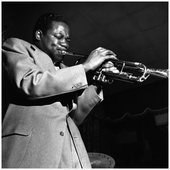 A portrait of Clifford Brown as he plays the trumpet during a Art Blakey Quintet performance at Birdland 1954